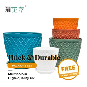 10 PCS European Style Modern <strong>Table</strong> Indoor Outdoor Color Mixed <strong>Plastic</strong> Flower <strong>Pots</strong> Set - Product Image 1