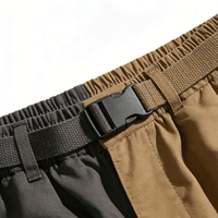 Pantalon cargo homme streetwear bicolore patchwork imperméable éco-responsable avec logo personnalisé, multi-poches, tactique, joggers, avec sangles