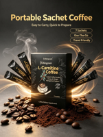 Café Instantáneo Adelgazante con MCT, L-Carnitina y Frijol Blanco, Bajo en Carbohidratos, Bebida Energética para Desayuno, Gimnasio y Entrenamiento