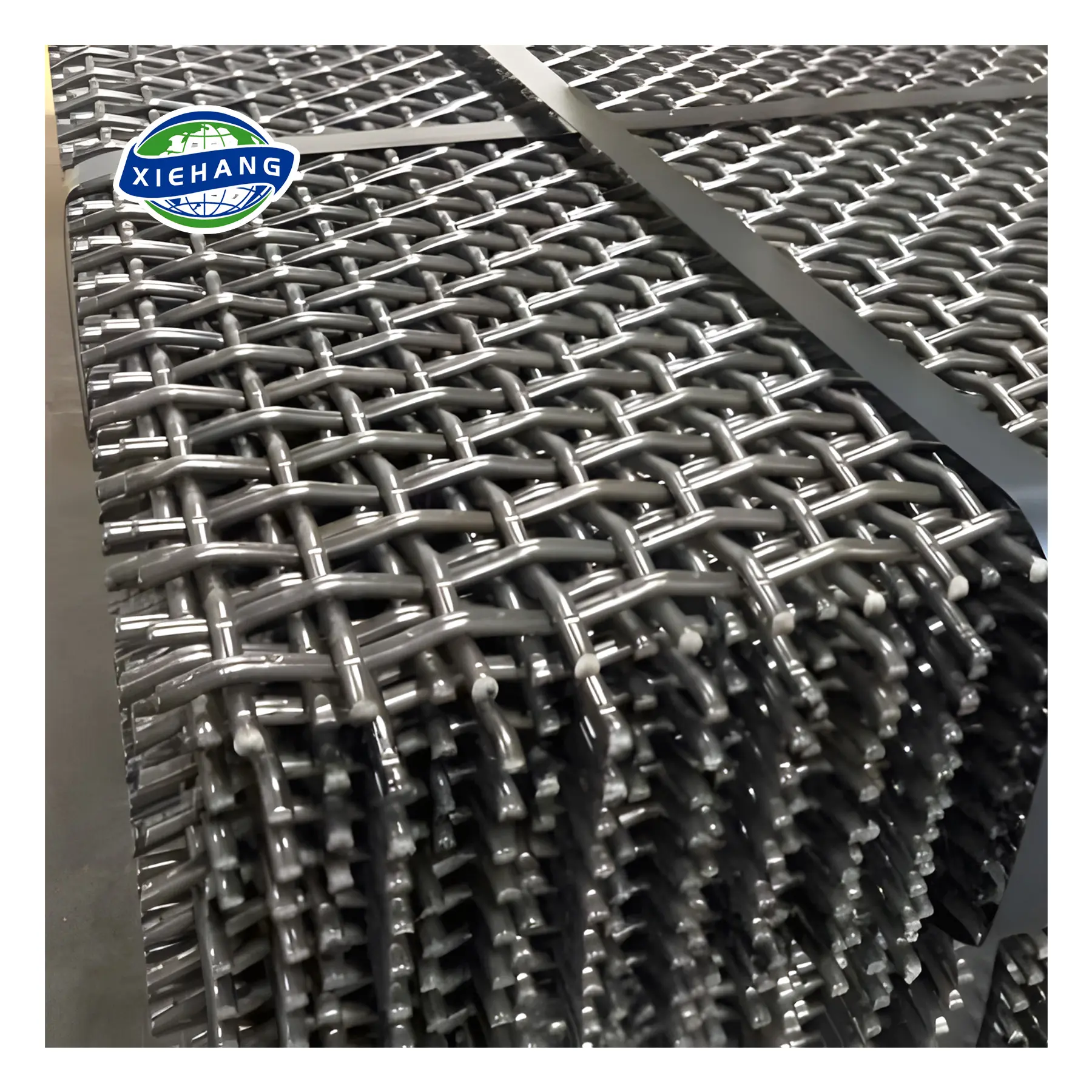 Crimped Wire Mesh Stainless Steel Iron Crimp Double 6 Mm Hole For Sale Lock Woven Light Screen 3.2mm Diameter Vibrating