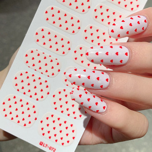 Adesivi per Unghie Senza <span class=keywords><strong>Gel</strong></span> UV, Design Cuore San Valentino, 16 Pezzi, Unghie Finte Press-on, Confezione Personalizzata, Vendita all'Ingrosso OEM - Product Image 2