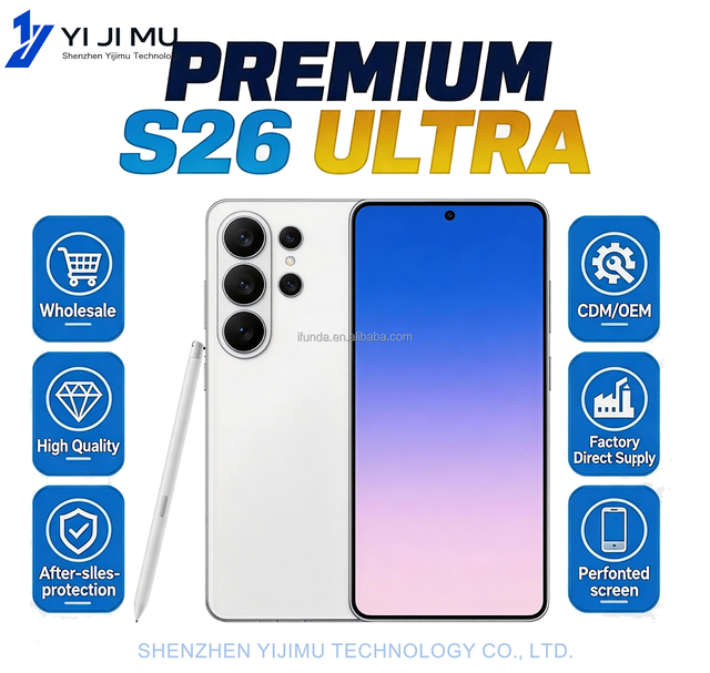 22G+2TB 2026 New 5G Smartphone S26 Ultra Big Screen 7.3 Inch Global Cell Phones Dual-SIM Dual-standby Built-in Deca Core 144Hz