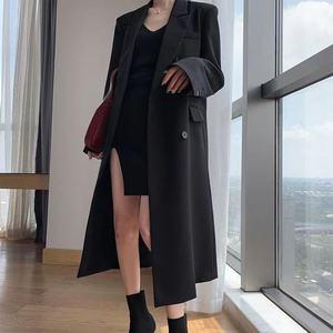 Manteau long trench pour femme de qualité supérieure, col tailleur croisé, tendance - Product Image 3