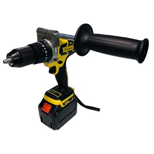 Taladro percutor inalámbrico recargable de litio de alta potencia amarillo, taladro manual sin escobillas de alto torque, destornillador de 13 mm - Product Image 2