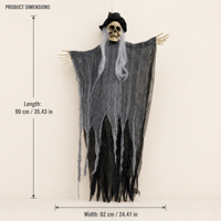Décoration d'Halloween suspendue SIPKLR 35'' - Squelette effrayant, sorcière, fantôme - Décoration pour maison hantée, fête, jardin