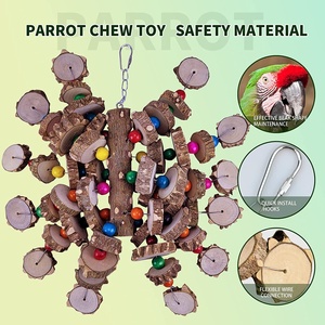 Prickly Ash Wood Bird Chewing <strong>Toy</strong> Hanging Wooden Climbing Perch for Macaw, <strong>Grey</strong> <strong>Parrot</strong>, Large <strong>Parrot</strong> Cage Supplies - Product Image 2