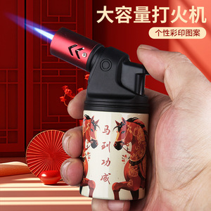 Encendedor a prueba de viento de 1 llama recargable con combustible de butano, diseño personalizado para encender cigarros y cigarrillos - Product Image 2