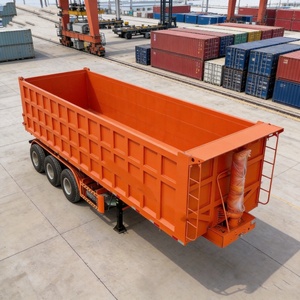 Semi-<span class=keywords><strong>remorque</strong></span> benne tri-essieux économique avec plancher sur mesure résistant à l'usure pour la logistique des fosses à sable et des terrains de gravier - Product Image 4