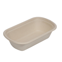 Boîte Alimentaire en Pulpe de Bambou 100 % Compostable et Biodégradable, Contenant Personnalisé de 37 OZ, Écologique, Jetable, Type Bento, avec Couvercle