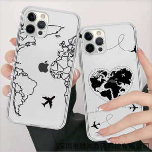 Cover per <span class=keywords><strong>iPhone</strong></span> 11 12 Pro Max con Stampa IMD Mappa del Mondo in Silicone, per <span class=keywords><strong>iPhone</strong></span> 12 Pro con Mappa del Mondo - Product Image 1