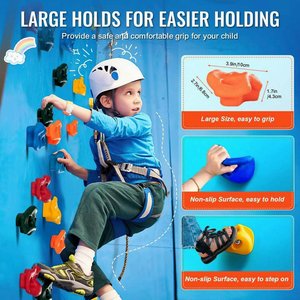 Juego de 25 Agarres para Escalada en Roca con Asas de Cuerda Anudada, Equipo y Accesorios Duraderos para Escalar - Product Image 4