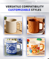 Support de tasse à café rotatif en ABS avec enregistrement vocal personnalisé (30s), capteur de lumière, musique et lecteur MP3/WAV intégré – Blanc