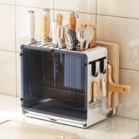 Estante de Cocina para Cuchillos, Tabla de Cortar, Organizador de Metal para Montar en la Pared, Multifuncional, para Cuchillos, Tablas de Cortar y Palillos