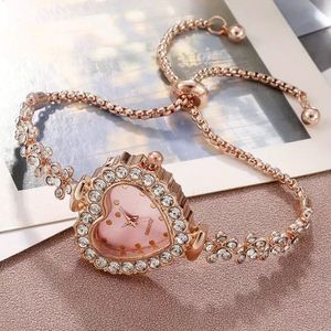 <span class=keywords><strong>Montre</strong></span> pour <span class=keywords><strong>femme</strong></span> LP26, motif cœur et fleurs, sertie de diamants, bracelet réglable, <span class=keywords><strong>montre</strong></span> à quartz pour <span class=keywords><strong>femme</strong></span>, <span class=keywords><strong>fine</strong></span>, décontractée, luxueuse - Product Image 3
