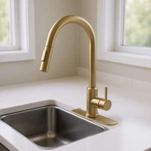 Grifo de Cocina DB Touch con Rociador Extraíble, Acabado Dorado Cepillado, Uso Doméstico - Product Image 2