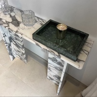 Table console en marbre Calacatta Viola de luxe, pierre naturelle, table d'entrée pour villa, hôtel, décoration intérieure
