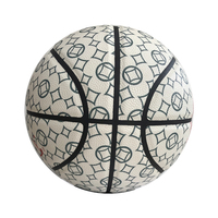 Ballon de basket-ball blanc noir extérieur d'intérieur de panier de cuir d'unité centrale de la taille 7 pour la formation