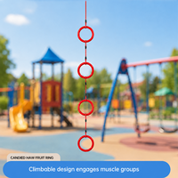 ROPECUBE Anillos Modernos para Niños, Forma de Palitos de Caramelo, Juguetes de Entrenamiento Sensorial para Interiores/Exteriores, para Sala de Estar y Patio de Juegos