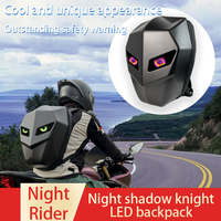 Sac à dos rigide étanche LED Knight pour moto avec écran personnalisable pour la conduite et l'utilisation quotidienne