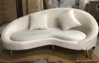 Weiße Farbe Wartes ofa Stühle Beauty Salon Empfangs stühle Modernes Schnitts ofa Wohnzimmer Sofa, Wartes tuhl