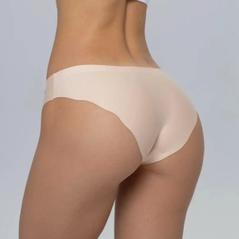 Custom Plu Size Ijs Zijde Eendelig Onzichtbaar Basic Ultralichte Microvezel Nauwsluitend Ondergoed Dame Naadloze Panty Bikini Slipje