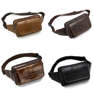 Riñonera Unisex de Cuero Genuino Estilo Vintage con Cierre de Cremallera, Bolsa Impermeable para Hombre y Mujer - Product Image 1