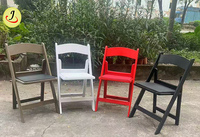 Chaises pliantes de patio en résine à prix d'usine, protection UV, capacité 450 kg, vente en gros pour extérieur JC-H512, garantie 3 ans, mariage