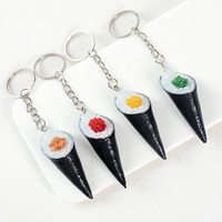 Mini porte-clés réaliste en forme de sushi, étanche en PVC, design de luxe, cuisine japonaise, rouleau d'algues, léger