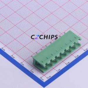 KF2EDGV-5.0-8P Plug-in Terminal Block Through hole Component (THT),P=5mm Connector Board-to-Board / Socket - Open 1x8P 5mm Green - Product Image 1