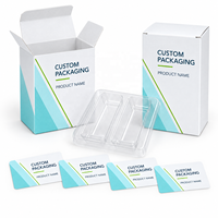 Boîte d'emballage en carton personnalisée avec insert en PET transparent et étiquettes adhésives