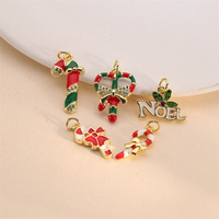 Pendentif gouttelette chrétienne de style Noël mignon avec zircon, bijoux en laiton plaqué or 18 carats pour fête et cadeau