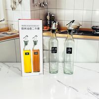 Set Botol Saus BBQ Kaca 5 Buah, Wadah Penyimpanan Dapur, Botol Bumbu, Set Stoples Bumbu Kaca Rumah Tangga