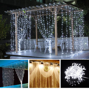 Đèn <span class=keywords><strong>Led</strong></span> Rèm 3*1M 3*2m 3*3m giáng sinh trang trí thác nước Icicle Đèn Ngoài Trời EID mubarak ramadan chuỗi đèn - Product Image 3