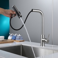 Robinet de cuisine moderne intelligent en acier inoxydable laiton anti-éclaboussures robinet d'évier d'eau chaude et froide robinet de dessin de pluie transfrontalier