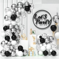 Kit d'arche de guirlande de ballons rose, noir et or rose, ballons métalliques or rose pour la décoration de fête d'anniversaire ou de fête prénuptiale pour femmes