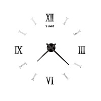 Jam Dinding Akrilik Angka Romawi DIY Modern 120cm Jam Dinding Cermin 3D Besar Dekorasi Rumah