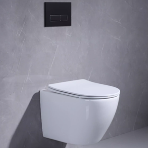 Inodoro montado en la pared de cerámica de diseño moderno, tanque oculto de tamaño pequeño, cuenco de una pieza colgante oculto, inodoro suspendido con trampa en P - Product Image 1