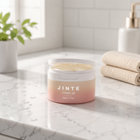Pot cosmétique rose dégradé 50ml 100ml en plastique PP pour baume corporel avec couvercle à clapet