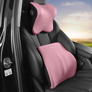 Car Seat Cushion &amp; Headrest Lumbar Support Pillow Breathable Memory Foam with <strong>Neck</strong> <strong>Rest</strong> for Back Pain Relief - Product Image 4