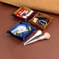 Plateau de table d'entrée portable DS2515 pour clés, montres, pièces de monnaie, bijoux en cuir, plateau de valet pour femmes et hommes, plateau en cuir PU