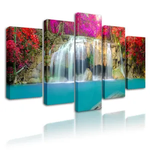Wholesale 5 pcs oil painting-Oil Painting Wall Art Wall Frames Wall Posters Modern 5 Panel Canvas Art Flower Animal Painting