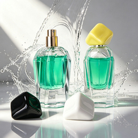 Nouveau design, flacon atomiseur de parfum en verre vide de 30 ml, forme irrégulière sculptée, avec emballage de luxe en stock
