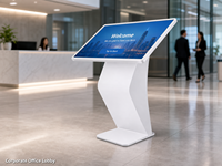 Freistehender Touchscreen-Kiosk für Innenräume 43 Zoll Interaktives Selbstbedienungs-Display mit OEM-Anpassungssoftware