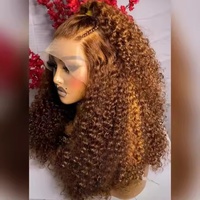 Perruque Lace Front en Cheveux Brésiliens 100% Naturels, Ondulés, Couleur Miel Foncé, Densité 250, Sans Colle, 13x4 13x6, 32 Pouces