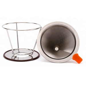 Muestra Gratuita en Stock: Soporte Moderno de Acero Inoxidable para Filtro de Café de 115mm de Diámetro, Ecológico, con Cono para 3 Tazas - Product Image 3