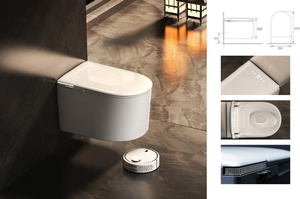 YIDA Toilette intelligente haut de gamme avec bidet intégré, siège chauffant, capteur radar, double chasse, chasse automatique, <span class=keywords><strong>lavage</strong></span> arrière, lumière nocturne et siphon en P - Product Image 6