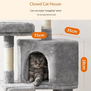Árbol para Gatos de Interior Moderno y Lujoso, Torre Grande de Piso a Techo, Arbre a Chat, Hecho de Madera, Empaquetado en Cartón - Product Image 4