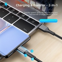 Câbles tressés double Type-C 60W à charge rapide et transfert de données avec certification CE RoHS pour accessoires de téléphones mobiles iPhone