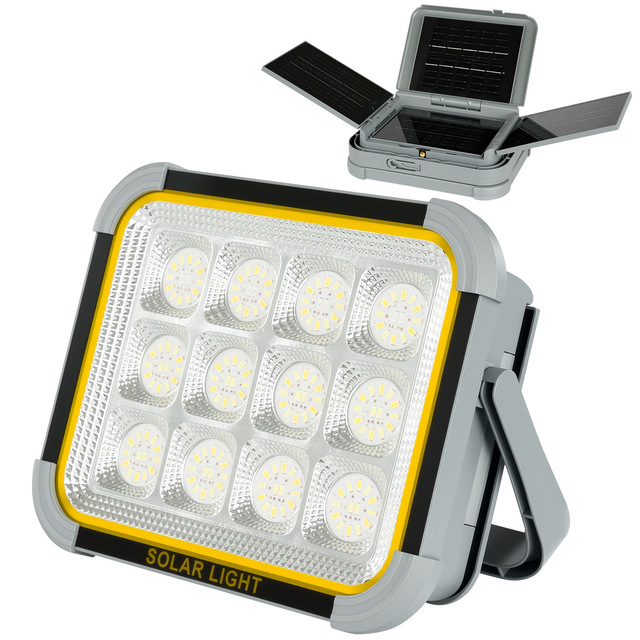 Lanrui 5860 7200mAh 4.2V Battery IP65 Rated Large Capacity 4 Solar Panels Rechargeable for Outdoor Camping & Night Work Light