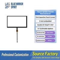 Écran tactile capacitif de 9 pouces avec résolution 1024x600 et dureté de surface 3H pour la navigation automobile et le contrôle industriel
